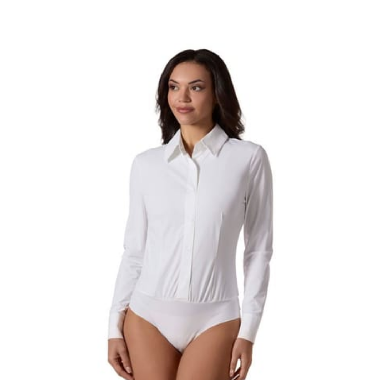 Memoi Classic Button Down Long Sleeve Bodysuit