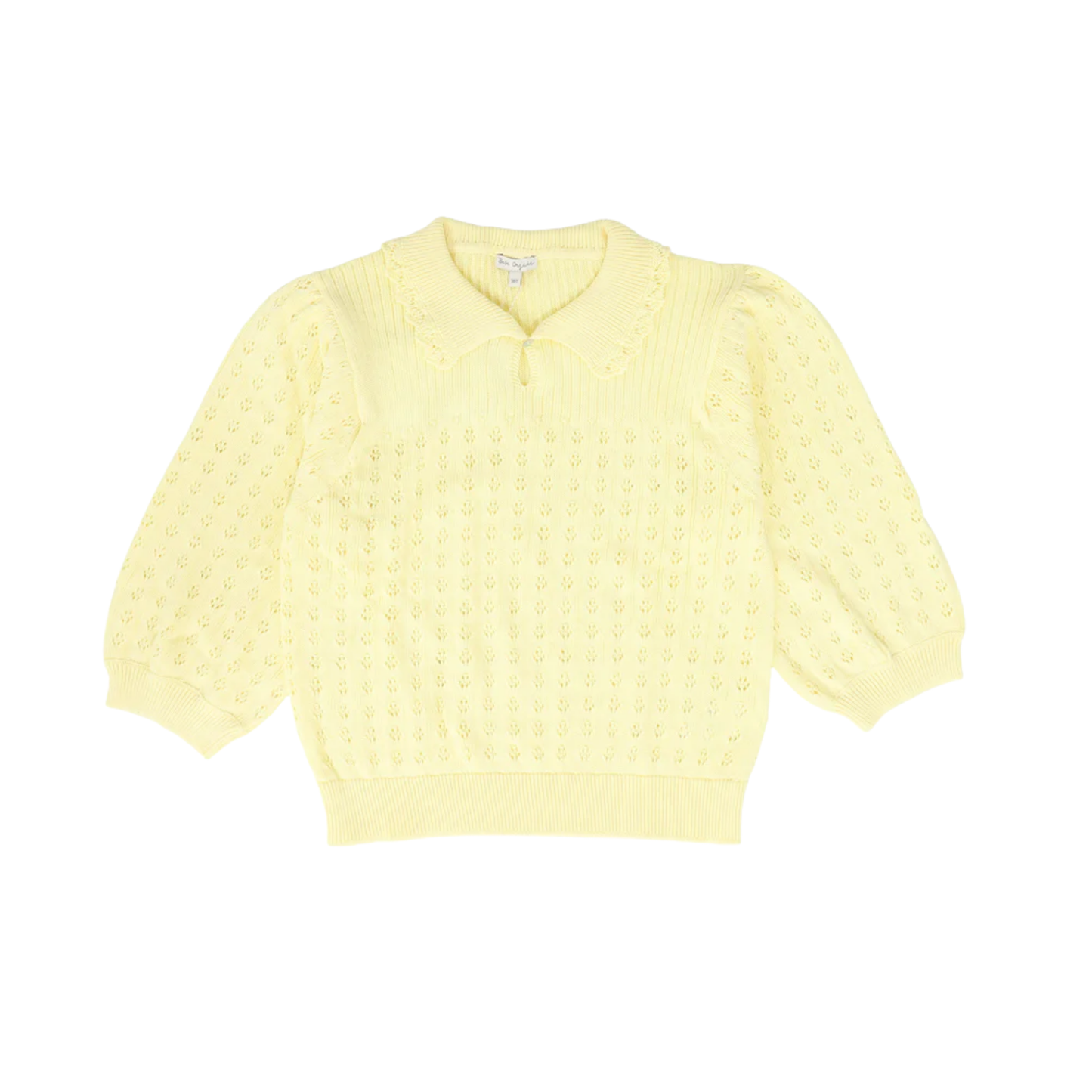 Bebe Organic Summer Butter Yellow 3/4 Sleeve Knit Sweater
