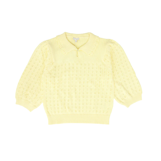 Bebe Organic Summer Butter Yellow 3/4 Sleeve Knit Sweater