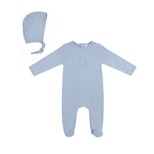 Bebe Bella Blue Modal Embossed Bear Layette