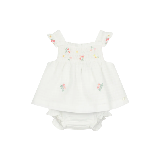 Tartine Et Chocolat White Flower Bloomer Romper