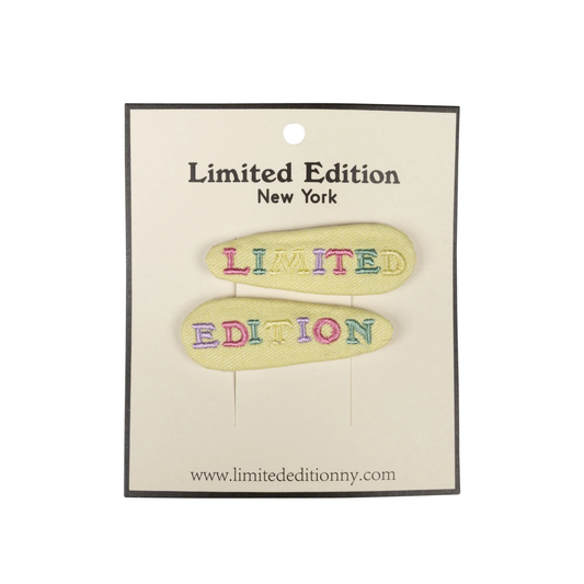 Limited Edition Yellow Embroidered Logo Snap Clip Set