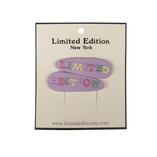 Limited Edition Lavender Embroidered Logo Snap Clip Set