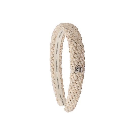 Limited Edition Pale Beige Crochet Raffia Headband Thin