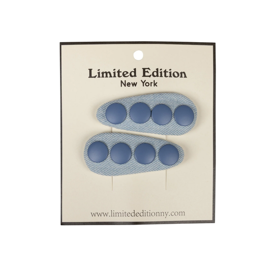 Limited Edition Light Blue Denim Snap Snap Clip Set