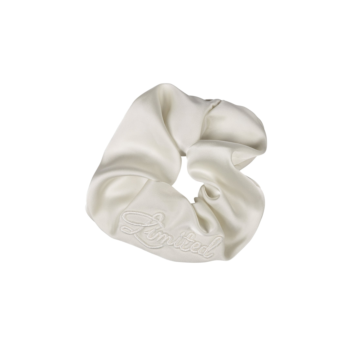 Limited Edition White Monochromatic Satin Scrunchie