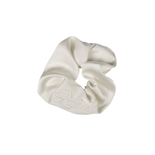 Limited Edition White Monochromatic Satin Scrunchie