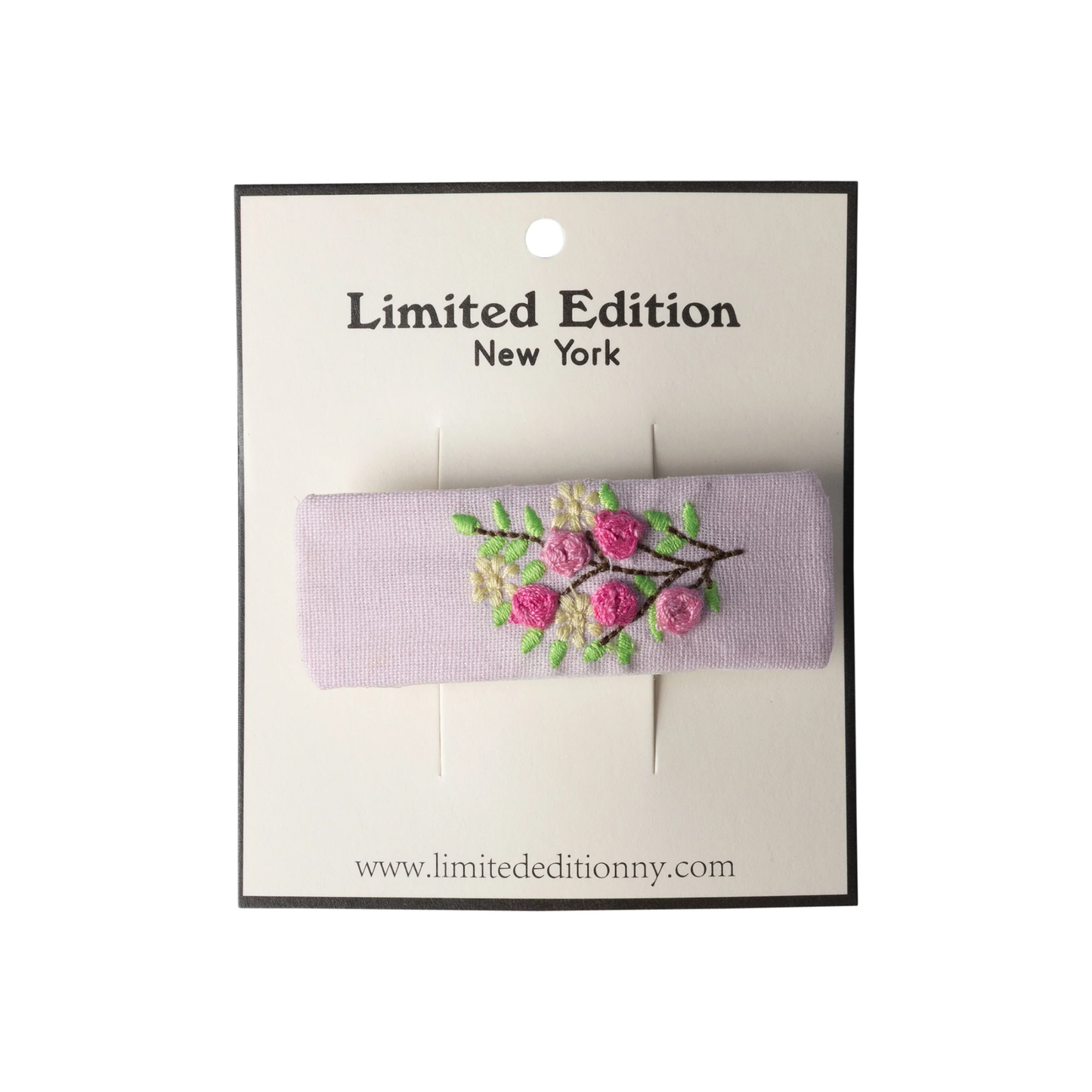 Limited Edition Pale Pink Floral Embroidered Hair Clip