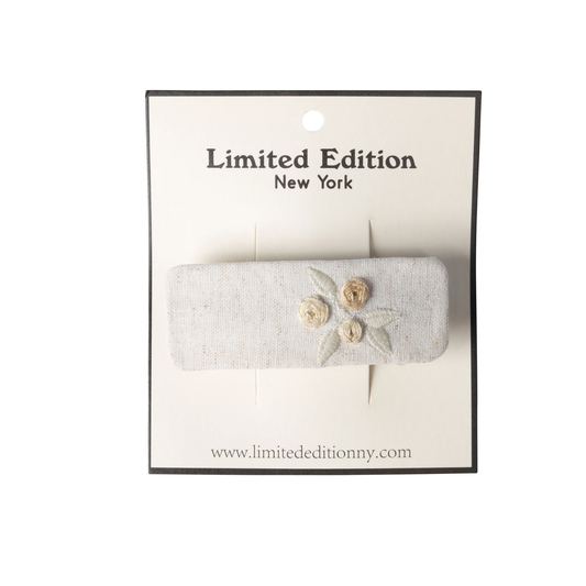 Limited Edition Sand Floral Embroidered Hair Clip
