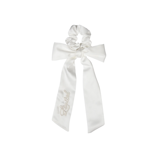 Limited Edition White Monochromatic Satin Hair Tie