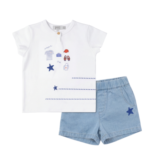 FYI Denim Short 2 Pcs Set