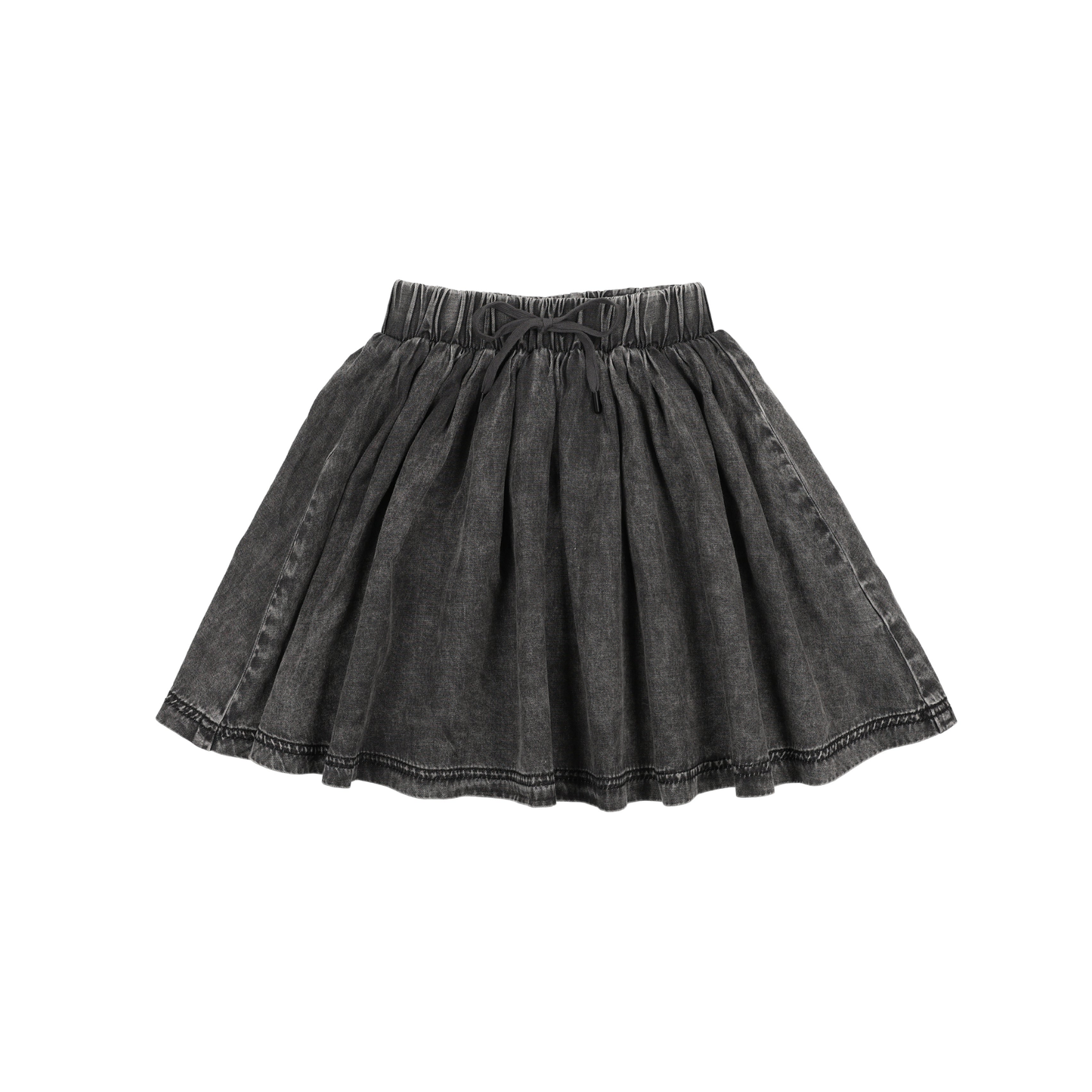 Lil Legs Black Wash Denim Drawstring Skirt