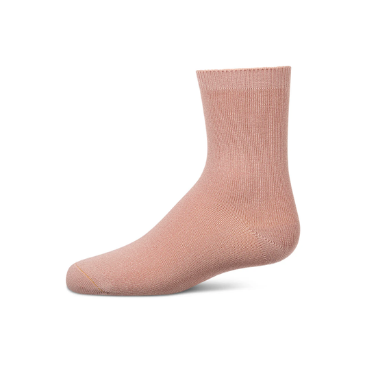 Memoi Rosewood Pink Toddlers and Kids Basic Soft Rayon from Bamboo Crew Socks