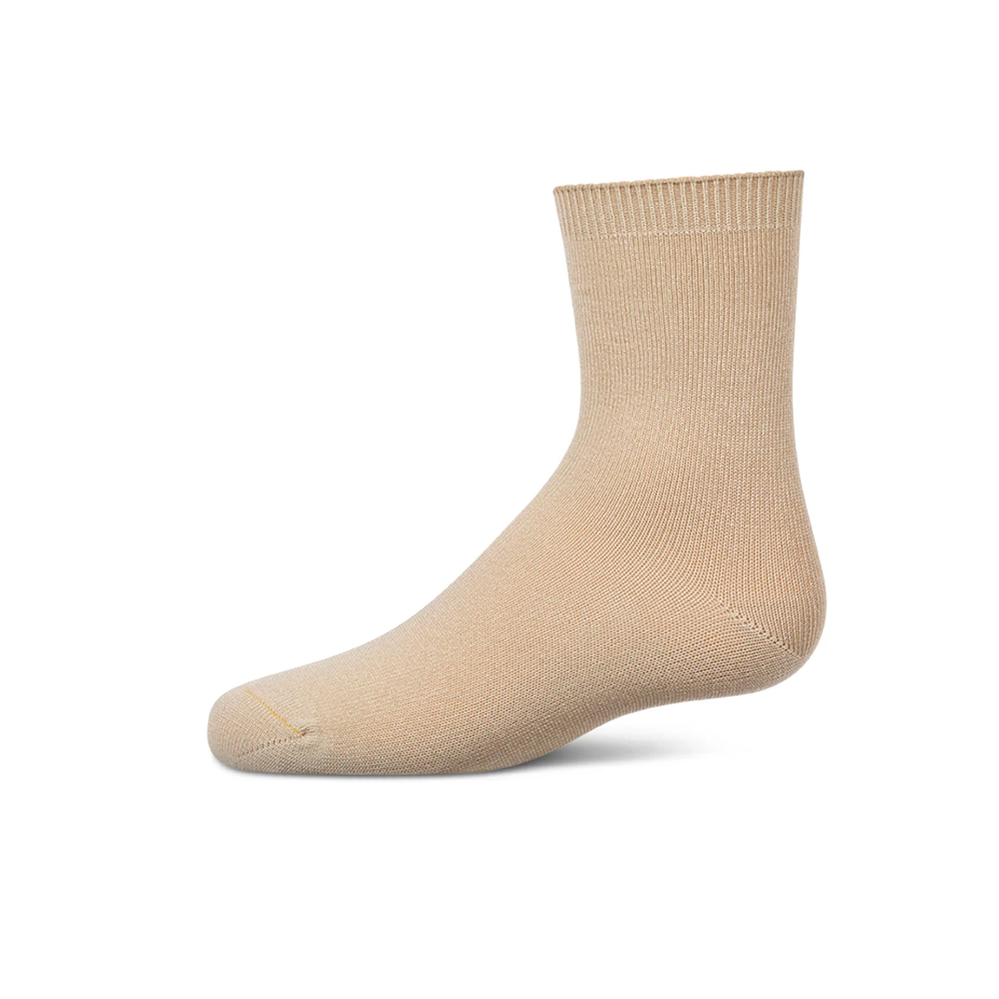 Memoi Almond Toddlers and Kids Basic Soft Rayon from Bamboo Crew Socks