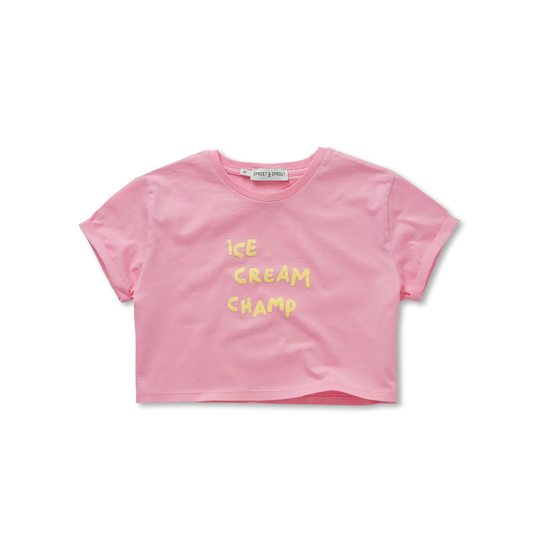 Sproet & Sprout Pink Ice Cream Boxy Short Sleeve Tee