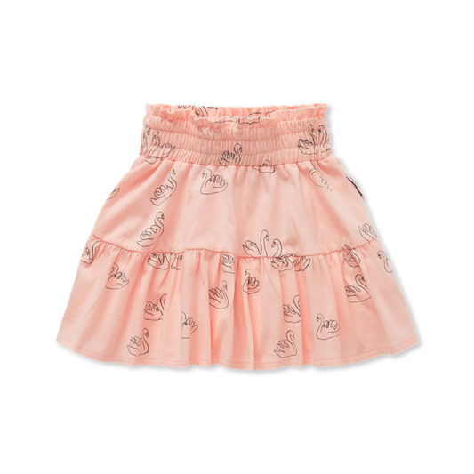 Sproet & Sprout Blush Smock Swan Print Skirt