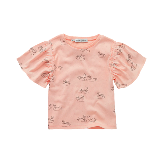 Sproet & Sprout Pink Swan Short Sleeve Tee