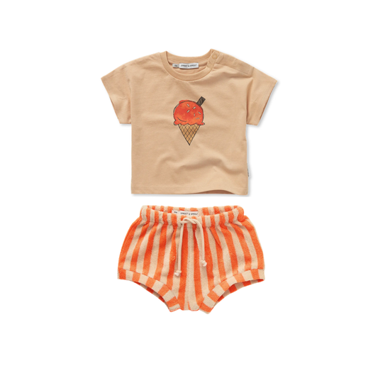 Sproet & Sprout Orange Ice Cream Shorts Set