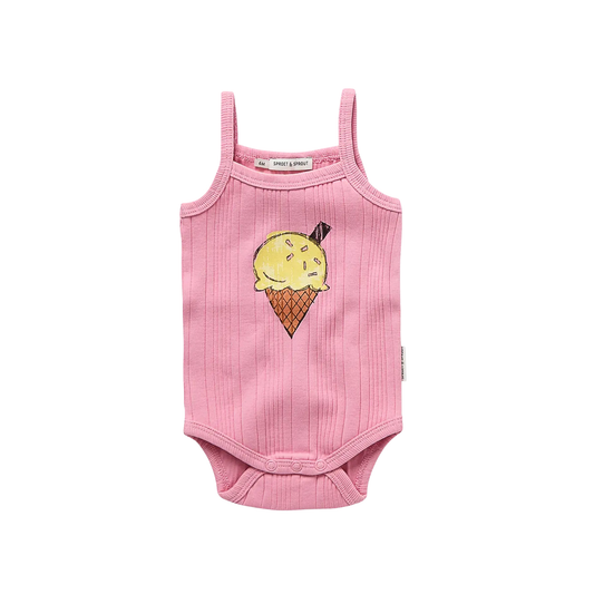Sproet & Sprout Pink Ice Cream Strap Romper