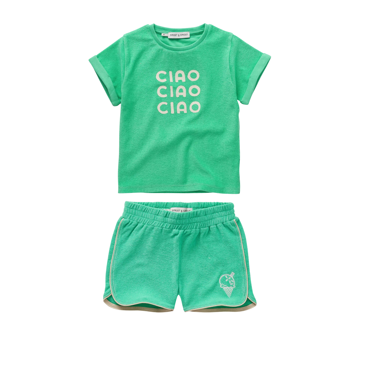 Sproet & Sprout Green Ciao Shorts Set