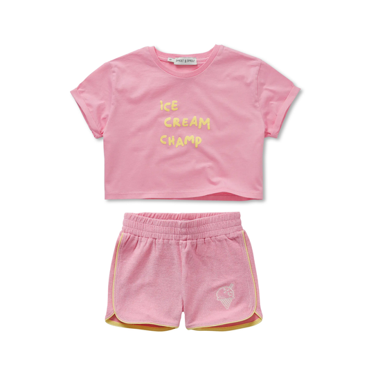 Sproet & Sprout Pink Ice Cream Boxy Shorts Set