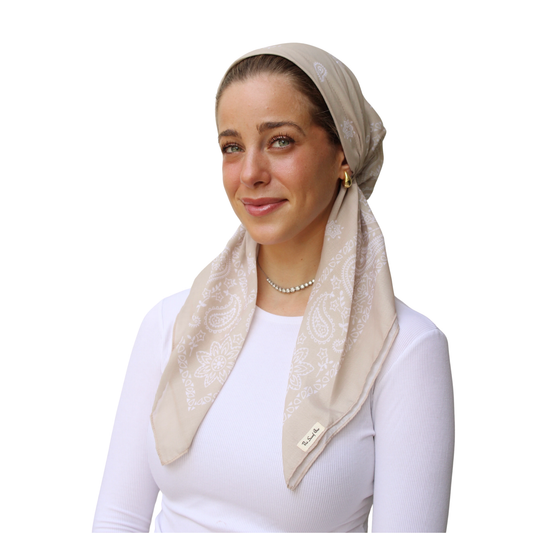The Scarf Bar Short Classic Pretied Paisley Headscarf