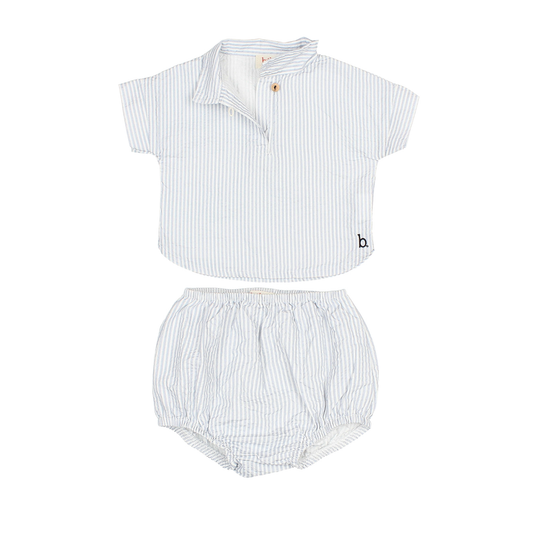 Buho Sky Blue Stripes Bloomer Set