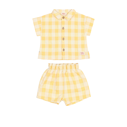 Buho Sun Gingham Shorts Set