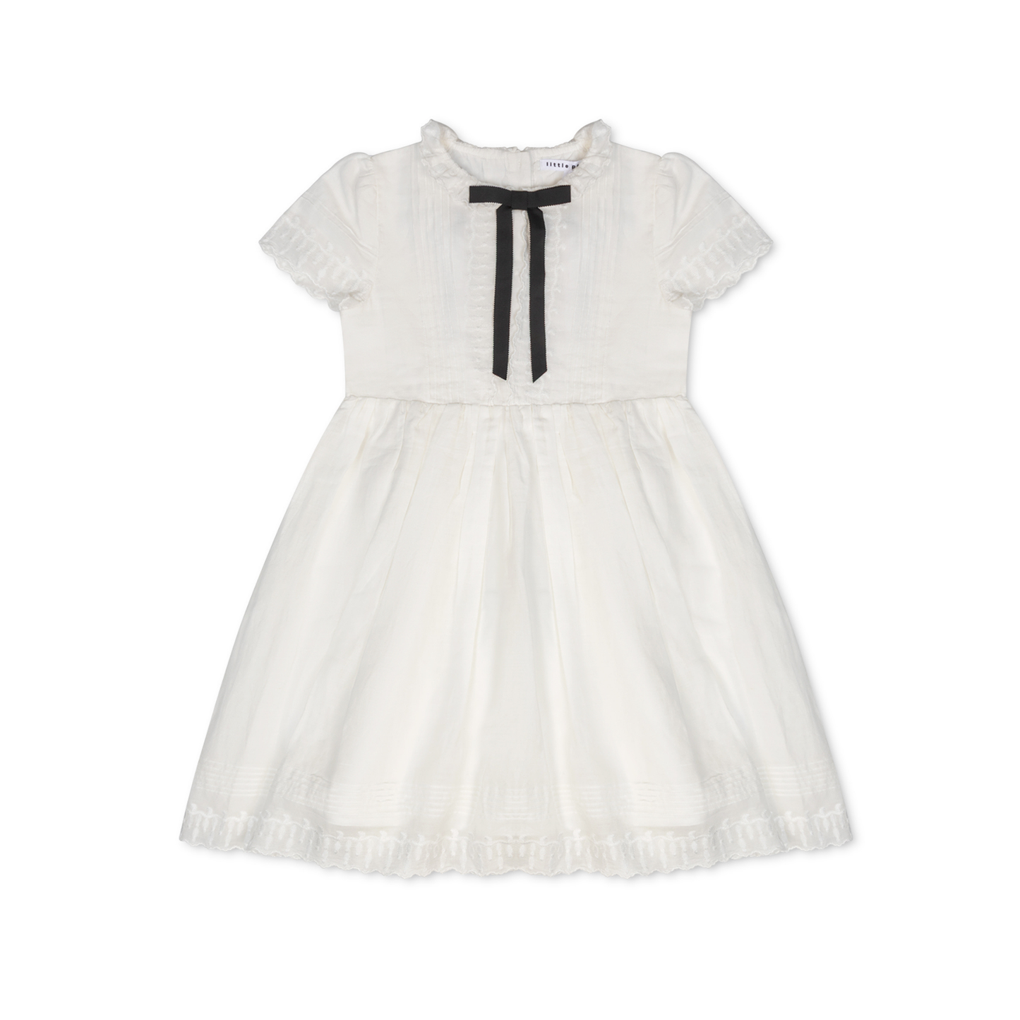 Little Parni White Evening Bow Short Dress