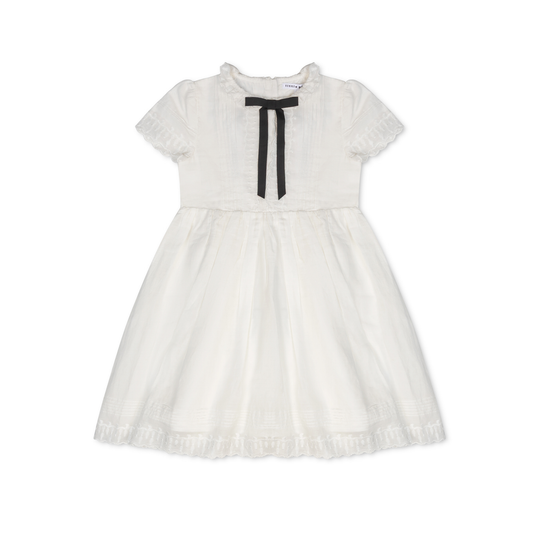 Little Parni White Evening Bow Short Dress