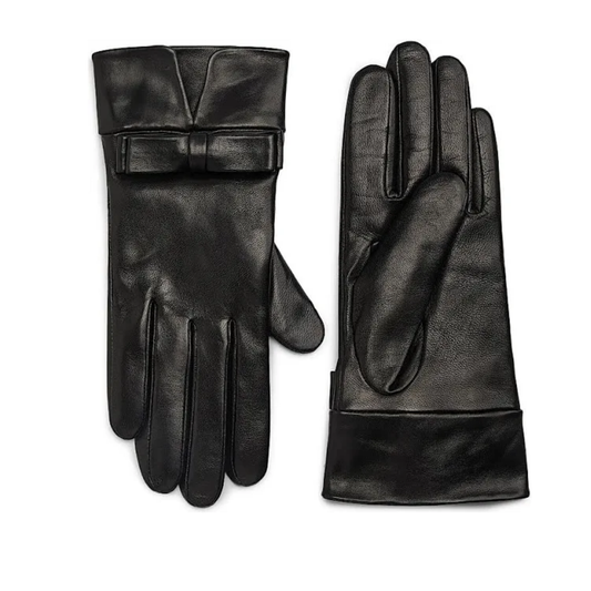 Carolina Amato Leather Bow Gloves
