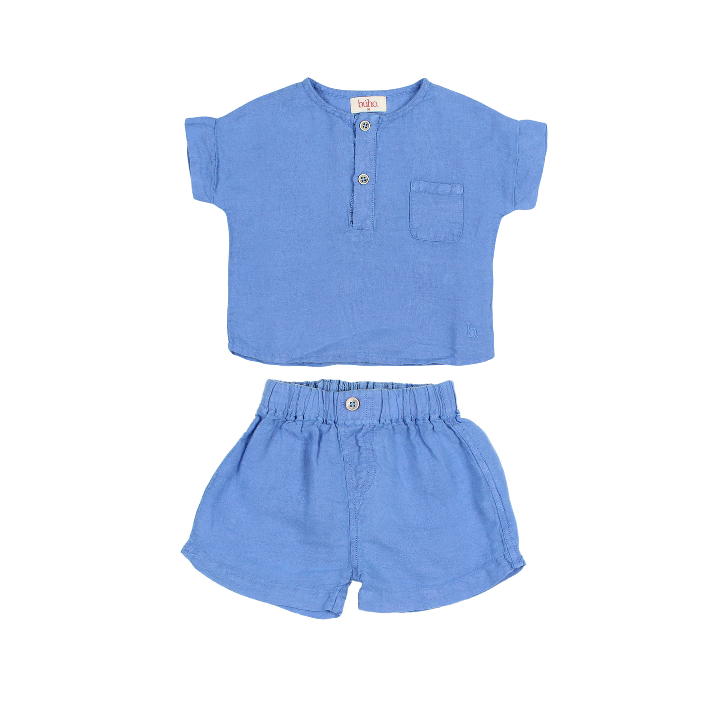 Buho Ocean Blue Linen Shorts Set