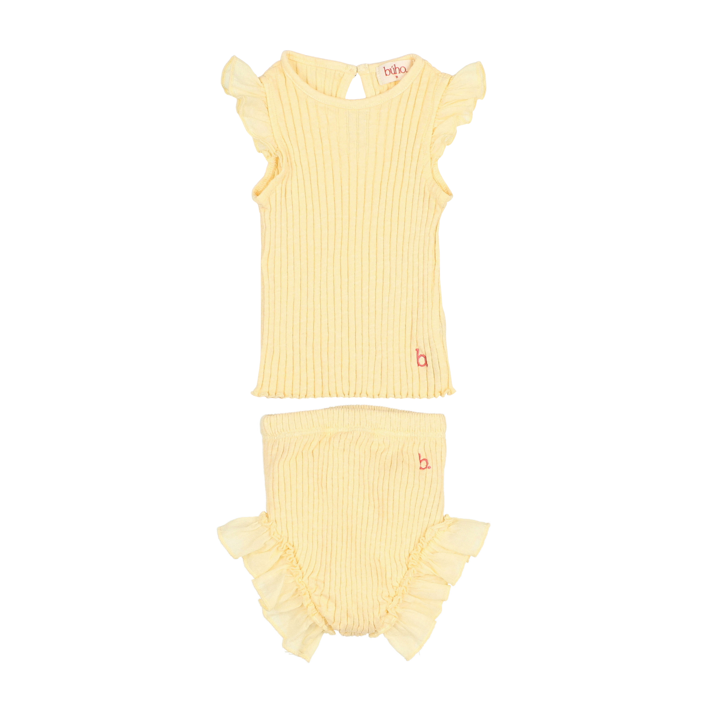 Buho Sun Rib Ruffle Bloomer Set