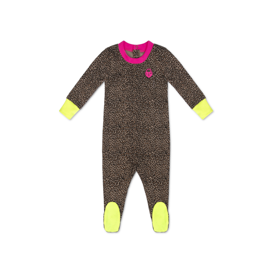 Little Parni Leopard / Hot Pink Leopard Footie