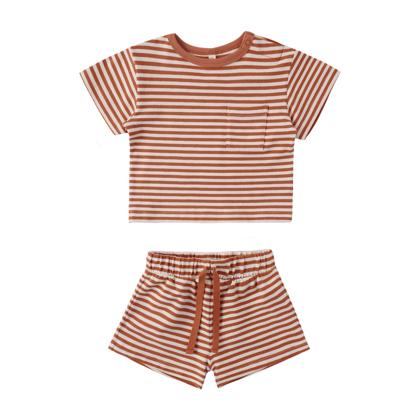 Quincy Mae Poppy Stripe Shorts Set