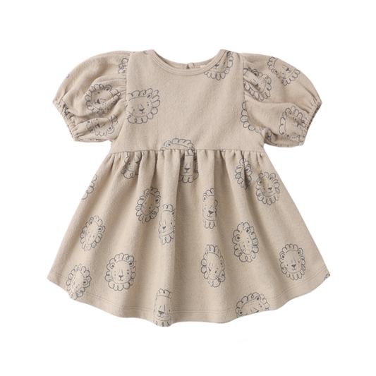 Quincy Mae Oat Lion Darla Short Sleeve Dress