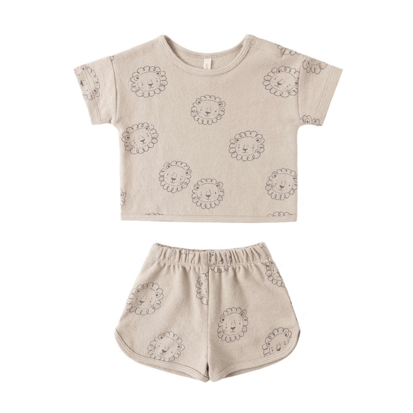 Quincy Mae Oat Lion Spongy Shorts Set