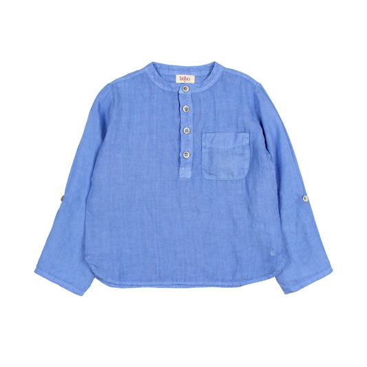 Buho Ocean Linen Button Up Long Sleeve Shirt