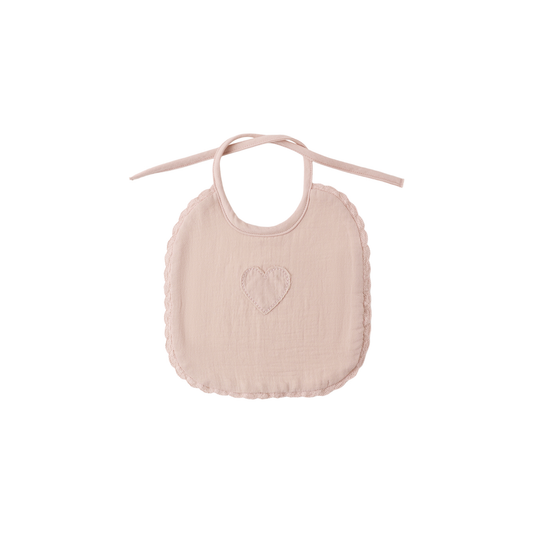 Quincy Mae Blush Woven Tie Bib