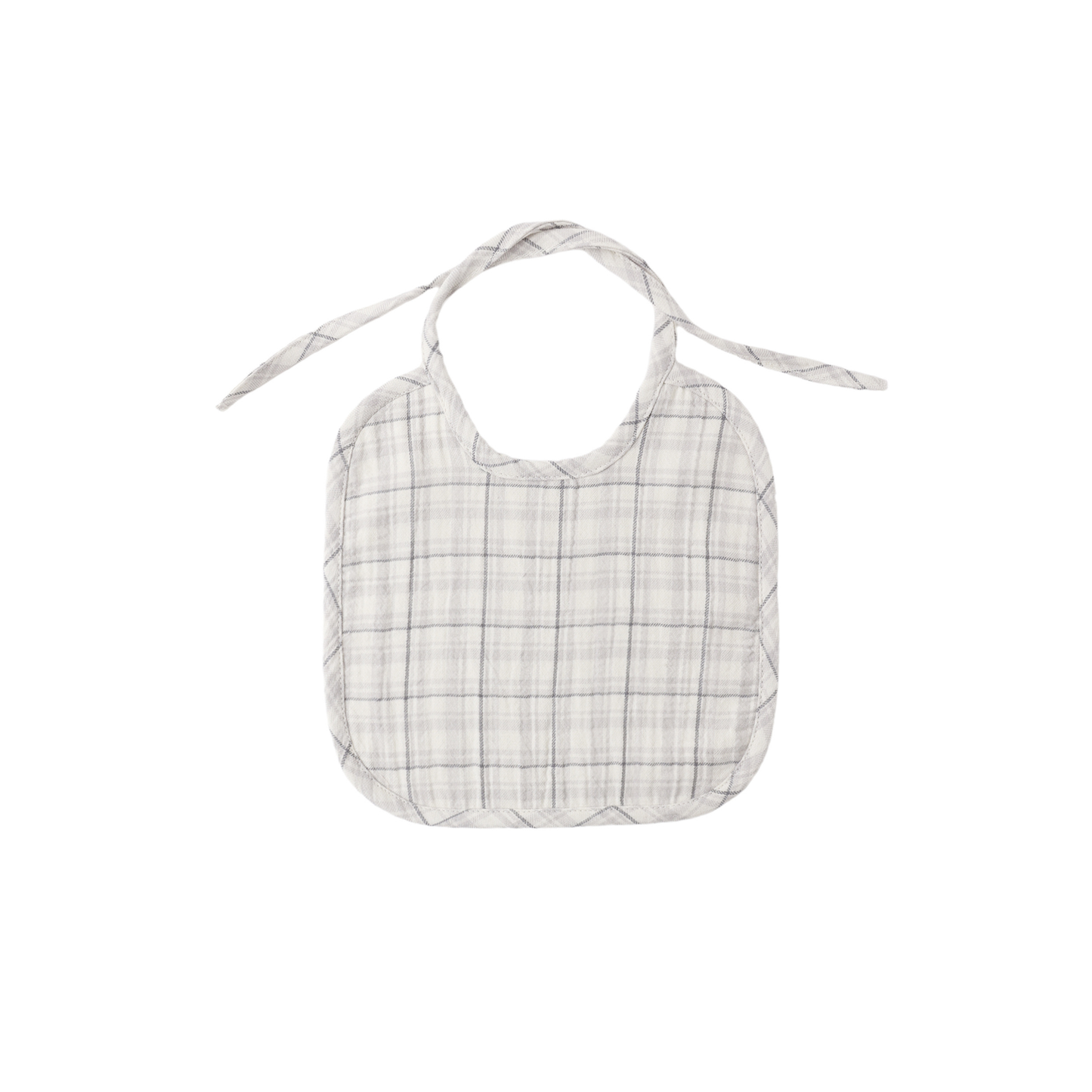 Quincy Mae Blue Plaid Woven Bib