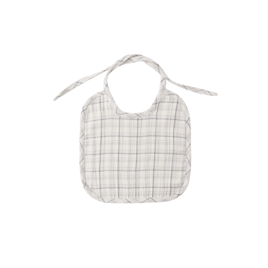 Quincy Mae Blue Plaid Woven Bib