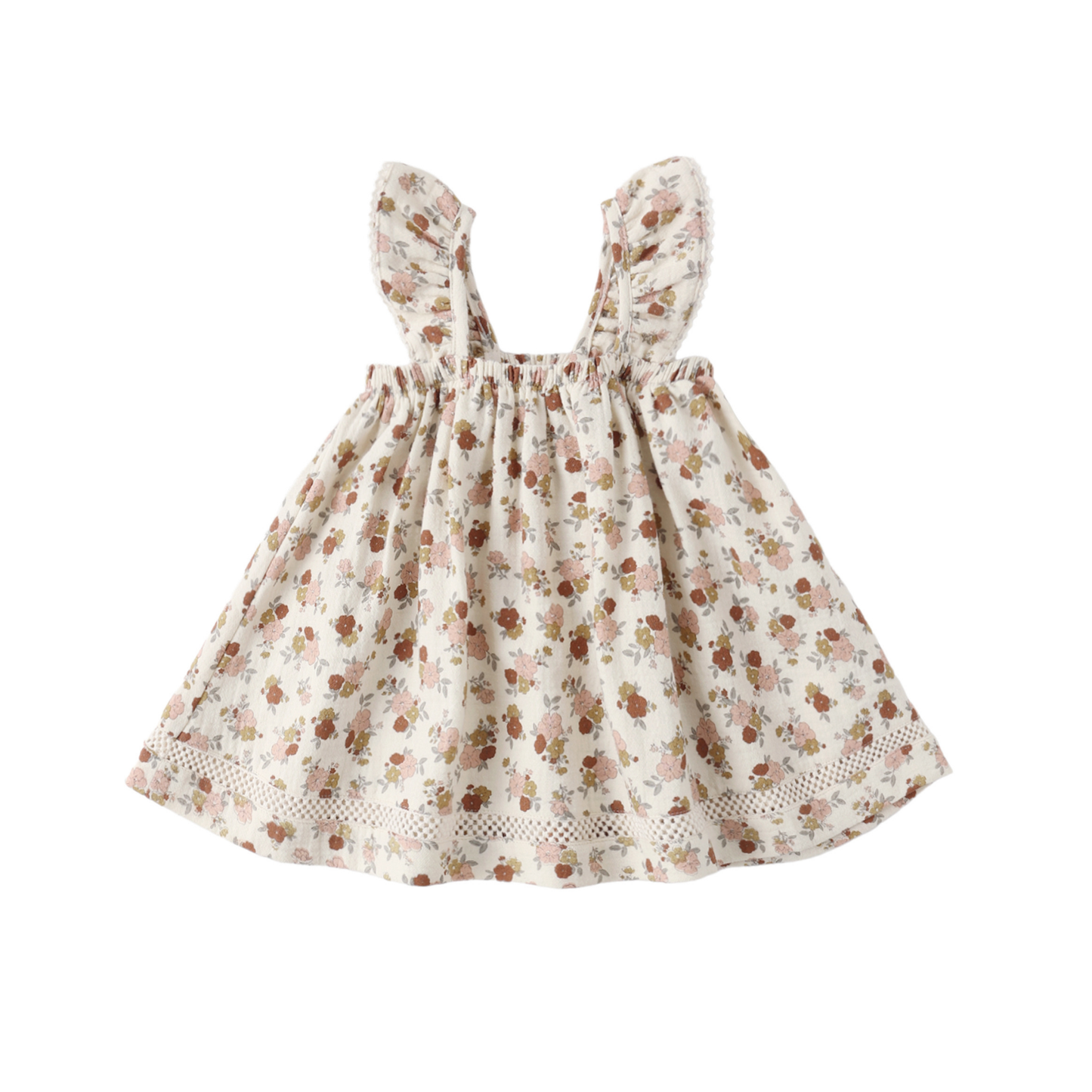 Quincy Mae Natural Bloom Ruffle Sleeveless Dress