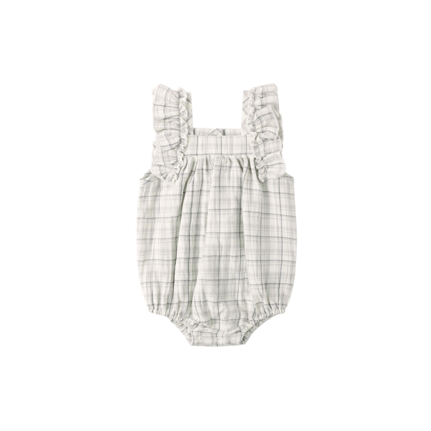 Quincy Mae Blue Maya Plaid Romper