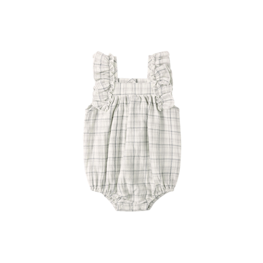 Quincy Mae Blue Maya Plaid Romper