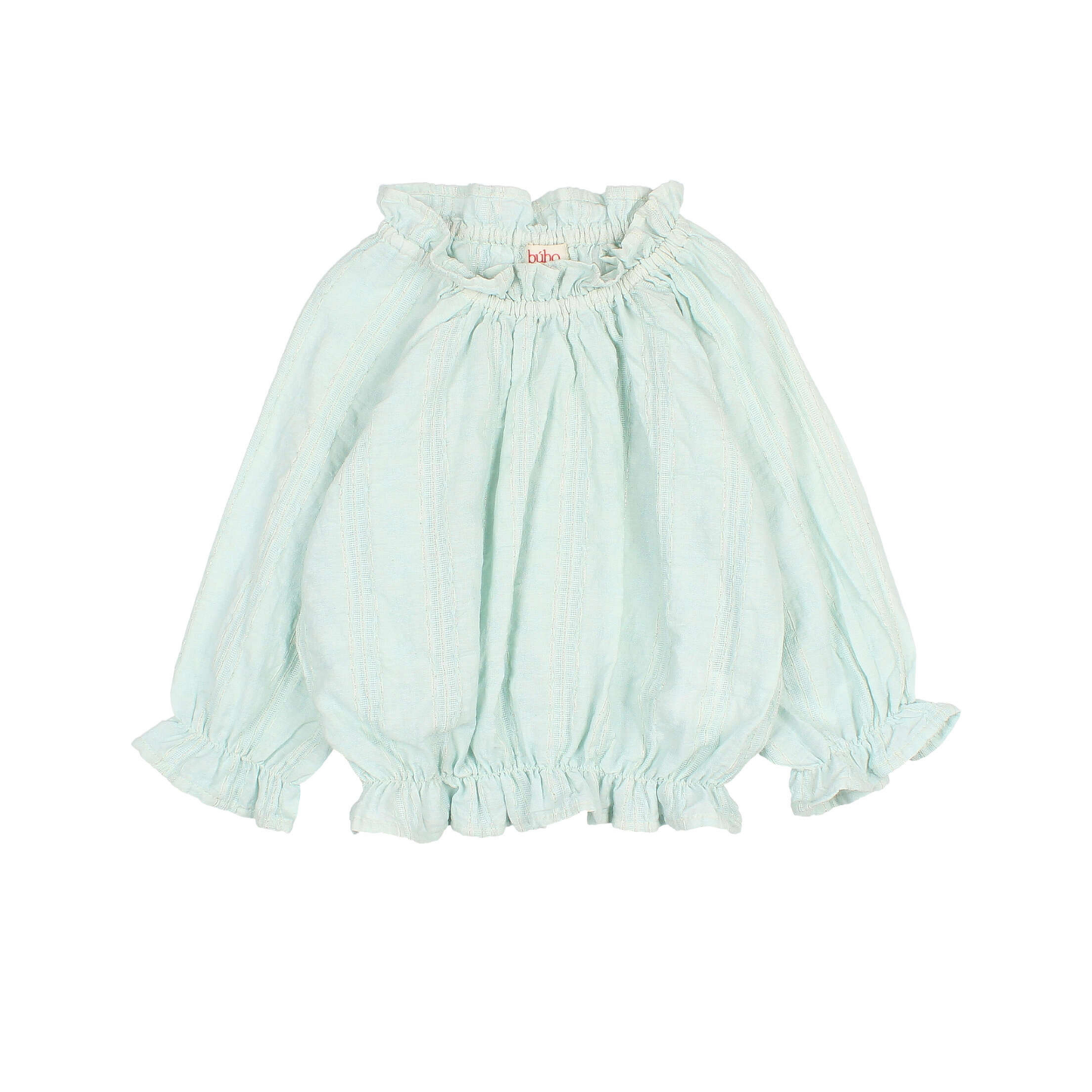 Buho Aqua Chic Lurex Long Sleeve Blouse