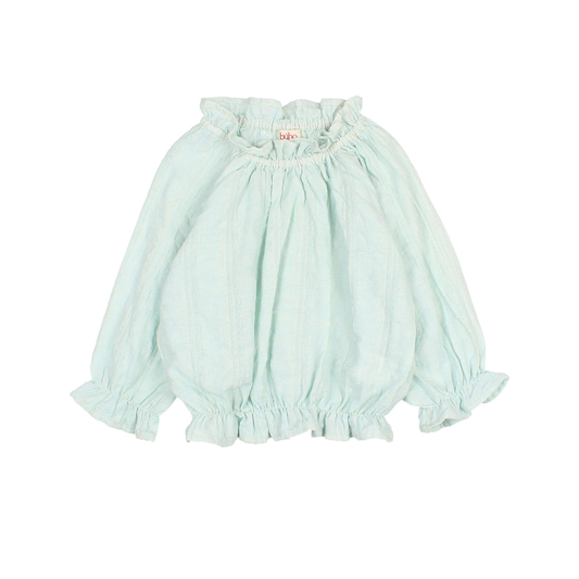 Buho Aqua Chic Lurex Long Sleeve Blouse