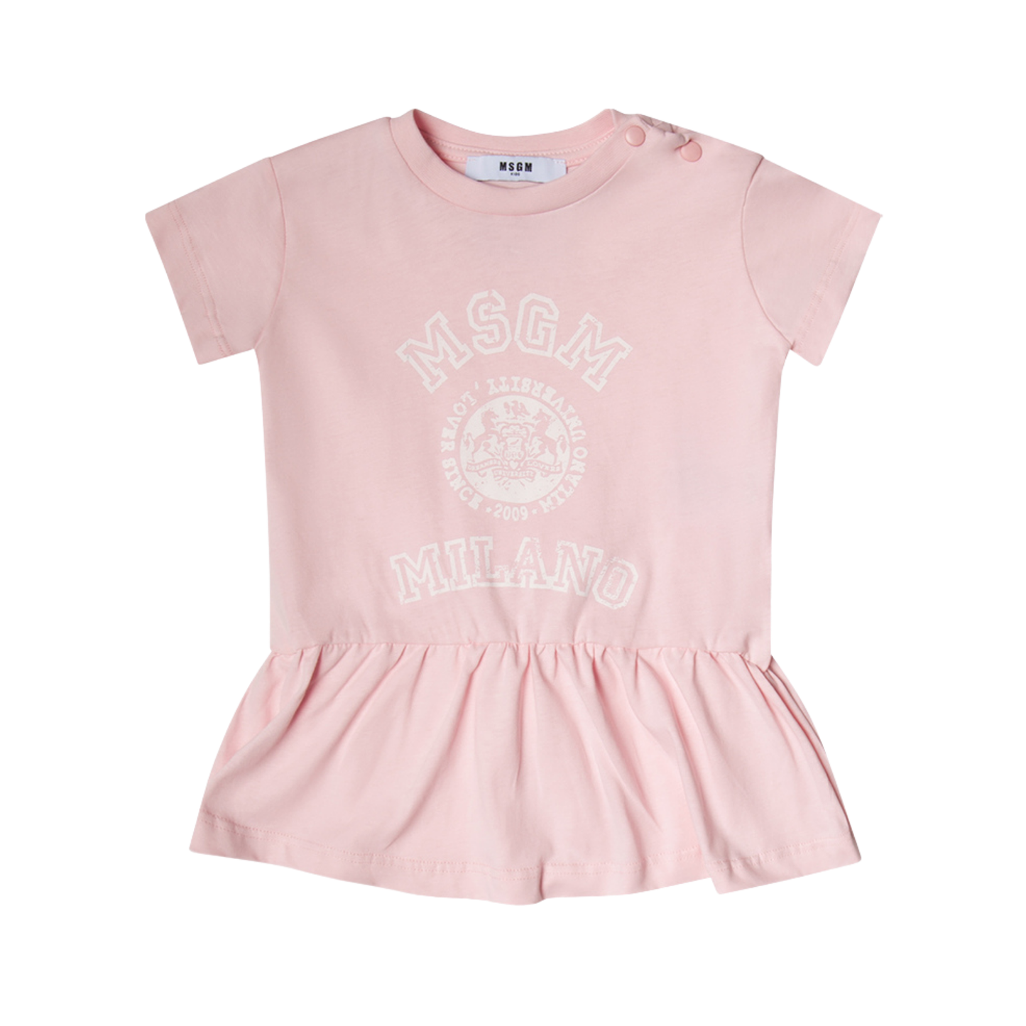 MSGM Pink Logo Short Sleeve Dress