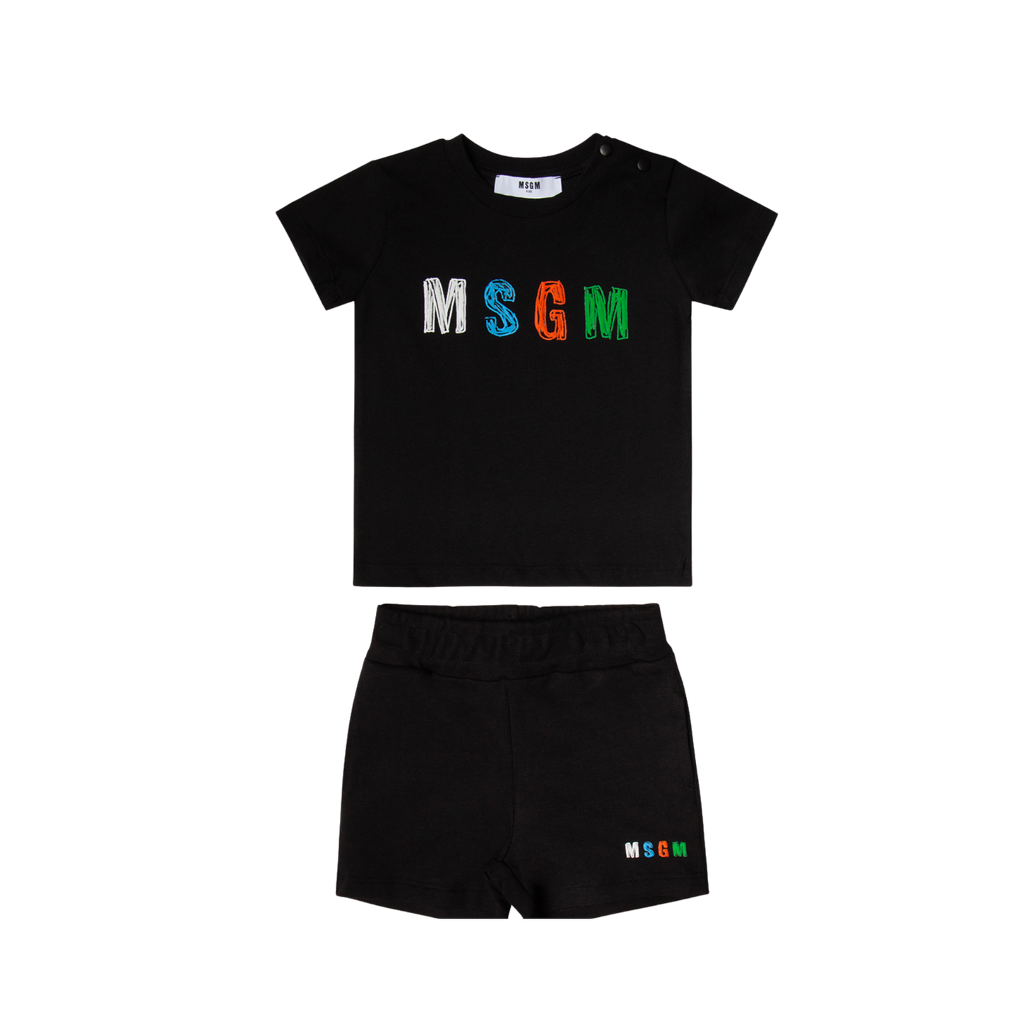 MSGM Black Logo Shorts Set