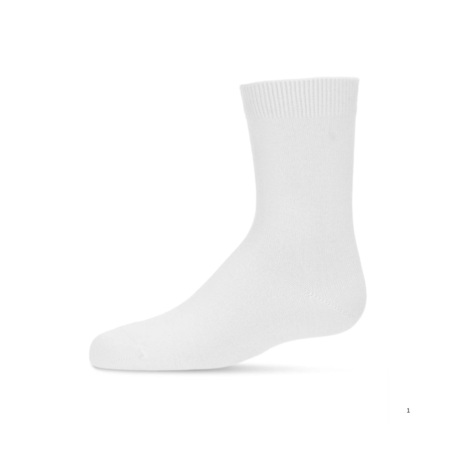 Memoi Toddlers and Kids Basic Soft Rayon from Bamboo Crew Socks White - Mk-6166