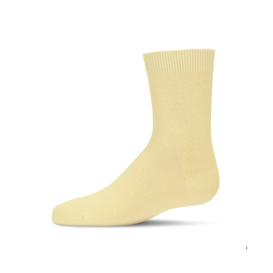 Memoi Toddlers and Kids Basic Soft Rayon from Bamboo Crew Socks Sunshine - Mk-6166